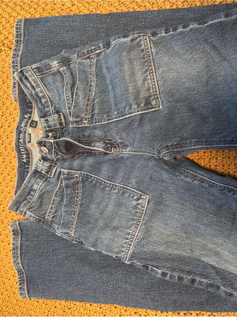 American Eagle Outfitters Women's dark Blue Relaxed Carpenter Jeans